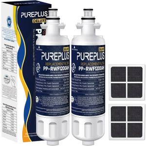 PUREPLUS 469690 NSF 401 & 473 & 53 & 42 Certified Replacement for LG LT700P Kenmore Elite 9690, ADQ36006102, ADQ36006101, LFXS30766S, LFX28968ST, LT120F Refrigerator Water and Air Filter Combo, 2Pack