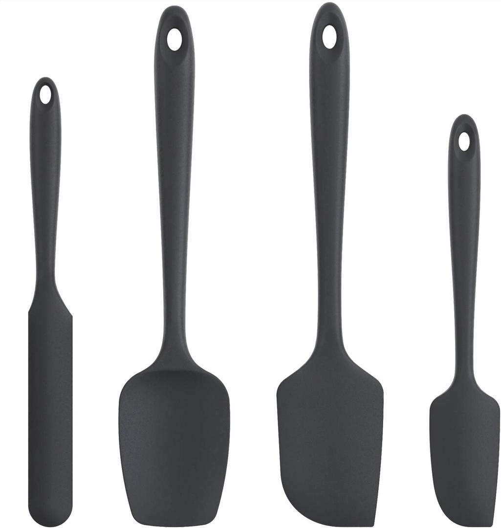 U-Taste Silicone Spatula Set with 600 Degrees Fahrenheit Heat Resistant (Black) (Black)