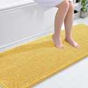 OLANLY Bathroom Runner Rugs 70x24, Extra Soft Absorbent Chenille Bath Rugs, Rubber Backing Quick Dry, Machine Washable Long Bath Mats for Bathroom Floor, Tub and Shower, Home Decor Accessories, Yellow