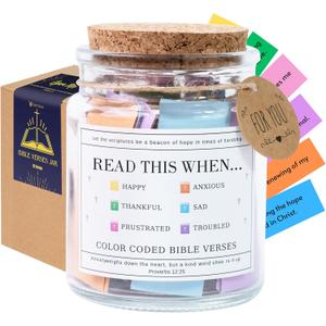 Read This When Bible Verses Jar for Daily Encouragement  Easter Basket Stuffers, Christian, Easter, Birthday Gifts for Women; Teacher Appreciation Gift, Graduations Gifts For Her