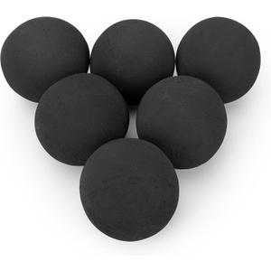 Stanbroil Ceramic Fire Balls - 5 Round Fire Stones for Fire Pit Fire Bowl and Fireplace - Set of 6, Black