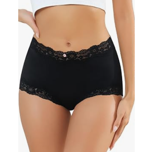 LEVAO Boy Shorts Underwear for Women Lace Full Covreage Boxer Briefs Panties, 2 Pack (Small)