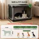 Veraste 30" L x 21" W x 21" H Collapsible Travel Dog Crate, Portable Soft Dog Kennel for Medium Dogs up to 45 lbs, 4-Door Foldable Travel Crate with Durable Mesh & Storage Bag, Grey