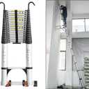 JADDUO Telescoping Ladder,21.3 FT Extension Ladder,Aluminum Lightweight Telescopic Ladder with 2 Triangle Stabilizers,RV Ladders for Travel,Collapsible Ladders for Home