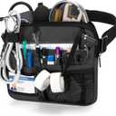 Damero Nurse Fanny Pack with Medical Gear Pockets, Nurse Waist Pouch Nurse Tool Belt with Tape Holder for Stethoscopes, Bandage Scissors and Other Medical Supplies, Black