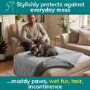 Waterproof Dog Blanket Washable Leakproof Medium Dog Blanket for Crate, Chair & Travel, Reversible - Gray Microfiber & Gray Sherpa Fleece, 30x40 Inches.