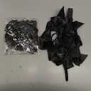 2pcs Bow Garland Banner, Ribbon Bow Party Decorations for Baby Shower Girls Bow Coquette Birthday Party Decor (Black)