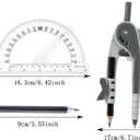 4 x Unjoo Compass and Protractor Set, 6 Inch Protractor with Swing Arm (Gray)