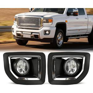 Fog Lights Compatible with 2015-2019 GMC Sierra 2500HD/ 3500HD, Bumper Driving Fog Lamp Assembly Replacement Fog Light Kit, DOT Certified(1 Pair)