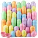 JOYIN 50PCS Pastel Easter Eggs, 2.3" Empty Plastic Eggs, Colorful Plastic Eggshell Bulks for Easter Hunt, Filling Treats, Party Favor, Easter Basket Stuffers, Classroom Prize Supplies