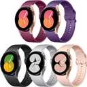 Lerobo 5 Pack Bands Compatible with Galaxy Watch 7 6 5 4 Band 40mm 44mm/ Galaxy Watch 6 4 Classic Band 43mm 47mm 46mm 42mm/Watch 5 pro 45mm,Active 2 Band, 20mm Band Soft Silicone Sport Band Women Men (Black/Dark Purple/Gray/Wine/Pink Sand)