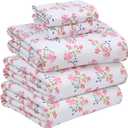 RUVANTI 100% Cotton Sheets  Split King Size Percale Bedding, Cooling & Breathable Floral Design, Durable with a Crisp, Soft & Comfortable Feel, 16" Deep Pocket, 5-Piece Set, Bloomex
