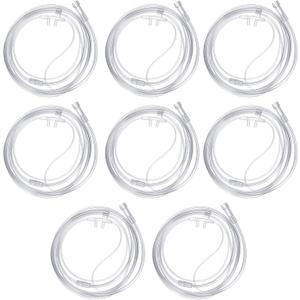 8 Pack Nasal Cannula Oxygen Tubing Soft 6.5ft Oxygen Cannula Kit Individual Packing Nasal Oxygen Tubing for Adult