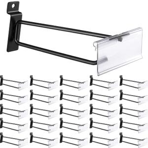 Oudain 8 Inch Slatwall Hooks with Label Holder, 100 Pcs