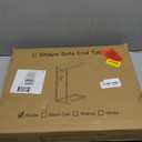 C-Shaped Side Table for Couch - Small Coffee Stand Sofa Tray Desk with Metal Frame Waterproof Scratch Resistant Wood Top and Built-in Charging Station, Rustic Brown