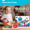 hahaland Montessori Toys for 1 Year Old Boy Girl Birthday Gift - 10 in 1 Cloth Fishing Game Toddler Toys with Stacking Cups - Number Counting, Color Sorting Learning
