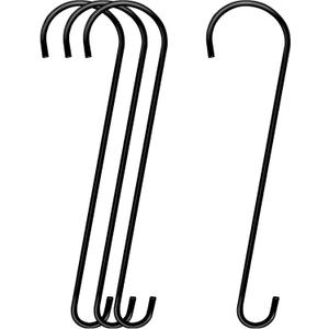Dreecy 4 Pack 24 Inch Extra Large Tree Branch S Hooks - Metal Garden Tree Hooks for Hanging Bird Feeders, Baskets, Plants, Lanterns and Ornaments (Black)
