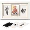 Inkless Hand and Footprint Kit, Boy, Girl, Newborn Keepsake - No Mess Ink Pad for Baby Handprint, Clean Touch Paw Print Kit for Dog Picture Frame,Personalized Baby Christmas Shower Gifts(Alpine White)