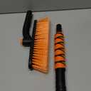 33" Extendable Snow Brush and Ice Scraper for Car Windshield, 2-in-1 Car Snow Brush & Ice Scraper with 360 Pivoting Brush Head and Comfortable Foam Grip for SUV Trucks Sedans,Orange
