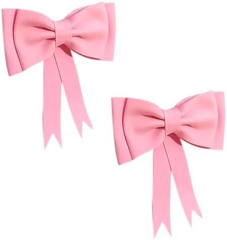 2pcs Oversized Pink Bow Birthday Cake Toppers for Women EVA Foam Bowknot Cake Decorations Wedding Cake Toppers for Girl Baby Shower Birthday Wedding Party Cake Decorations Supplies (Pink 2pcs)
