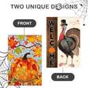 2 x Thanksgiving Garden Flag,Fall Yard Flags for Outside,with Different Designs on Each Side, Harvest Flag for Porch Balcony Outdoor Decor
