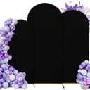 3-Piece Arch Cover Bundle 7.2FT, 6.6FT & 6FT Stretch Spandex Backdrop Set Wedding, Birthday & Photo Booth Arch Covers for Every Event (black)