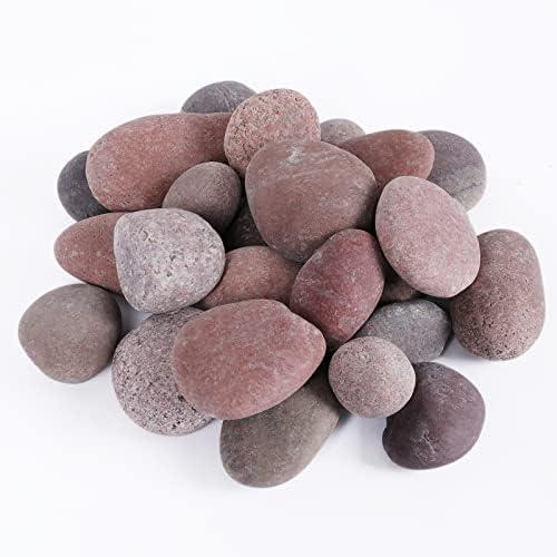Ausluru 11lbs Smooth River Rocks, 1-2 Inch Hand-Picked Premium Pebbles for Garden and Landscape Design, Kindness Stones for Painting,DIY Arts, Red Ausluru 11lbs Smooth River Rocks, 1-2 Inch Hand-Picked Premium Pebbles for Garden and Landscape Design, Kindness Stones for Painting,DIY Arts, Red