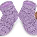 REVIX Microwavable Booties and Hot Feet Warmers for Women & Men,Heated Foot Warmer with Flaxseed Moist Heat Therapy for Foot Ankle, Cold Feet, Purple, S/M