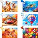 24 Large Piece Puzzle for Seniors 6 Pack Puzzles Dementia Alzheimer's Products and Activities for The Elderly Adults Puzzle Alzheimer's Easy Puzzles Gift Memory Games for Patients, 6 Storage Bag