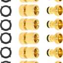 TAROSE Garden Hose Quick Connect Fittings Solid Brass Garden Hose Fitting Water Hose Connectors 3/4 Inch Garden Hose Fitting Quick Connector Male and Female Set- 6 Set