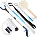 6PC Hip Kit, Hip Replacement Kit After Surgery, Hip Kit for Seniors Total Hip Replacement Prime-Grabber, Sock Aid, Shoehorn & Dressing Stick, Leg Strip, Back Scratcher, Bath Loofah, Hip Kit with Leg Lifter
