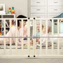 Regalo Easy Fit Wooden Decor Adjustable 42-Inch Extra Wide Baby Gate, Natural Wood