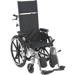 Drive Medical Viper Plus Light Weight Reclining Wheelchair with Elevating Leg Rests and Flip Back Detachable Arms, 14'' Seat