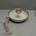 CAROTE Non Stick Frying Pan Skillet,10" Nonstick Fry Pan with Glass Lid, Egg Pan Omelet Pans, Granite Cookware PFOA Free White Granite, 10-Inch