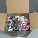 FOIMAS Christmas Crinkle Cut Paper Shred Filler,7oz Christmas Raffia Paper Sherd Filler with Metallic Xmas Confetti for Gift Box Filler Basket Stuffer Xmas Gift Wrapping Supply, Green Red Gold