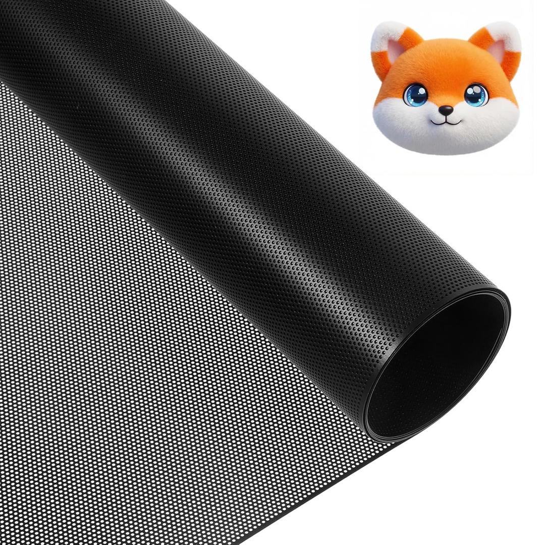 39.3'' x11.8'' Fursuit Eye Mesh 0.2mm Thick Waterproof Printable Fabric Meshs Black PVC Plastic Mesh Cosplay Eye Meshs for DIY Animal Eyes Furry Cosplay Props Crafts(0.8mm Hole)