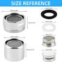 iFealClear 4 Pack Faucet Aerator, Stainless Steel Kitchen Sink Faucet Aerator Adapter with Metal Shell, Male and Female Thread Water-conserving Bathroom Filter with Gasket, Chrome