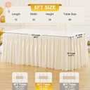 6 Packs Light Champagne Tableclothes for 6 Foot Rectangle Tables, Wrinkle Free Fitted Table Cloth 6ft Stretch Table Cover with Skirt for Parties Weddings Birthday Banquet Baby Shower