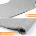 Silicone Cat & Dog Food Mat, 55" x 38" Extra Large Pet Feeding Mat for Cats and Dogs Bowl, Pet Placemat for Food and Water with Raised Edge, Waterproof, Leakproof (Grey)