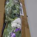Artificial Flowers Plants for Outdoors, 6PCS UV Resistant Faux Flowers Outdoor Plants, Fake Petunias Silk Flowers for Garden Balcony Yard Porch Decor (White Purple)
