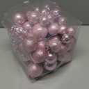 Sea Team 70-Pack Shatterproof Plastic Christmas Ball Ornaments Set, Multi-Size Christmas Baubles, Hanging Decorations for Xmas Tree, Wreath, Garland, (1.18-1.97 Inches, Pink)