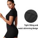 Women Bodysuit Zip Tummy Control Yoga Workout Work Out Gym Set for Athletic Rompers Romper Leotards One Piece Outfit Sexy, M
