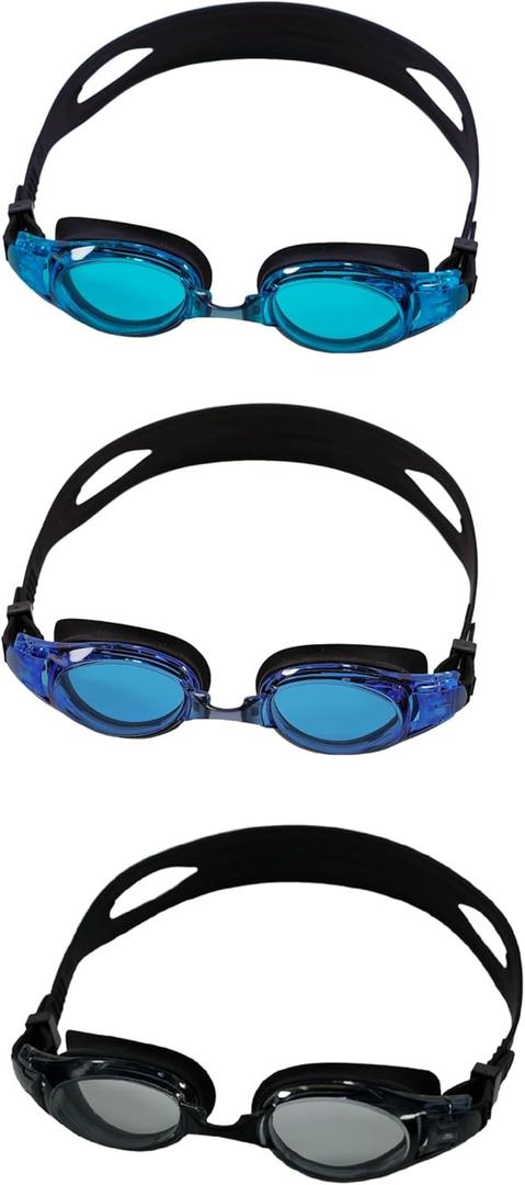 YUENREE 3 Pack Unisex Swim Goggles for Adults and Kids Ages 6+ with 3 Durable Cases