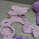 Fanfanwin 36 Pcs Sleepover Party Supplies for Girl Spa Slumber Birthday Favors Throw Blanket Pillow Eye Mask Headband Scrunchies (Solid Color,Purple)