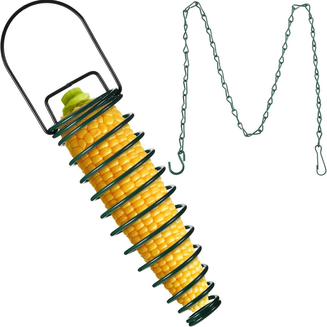 Geiserailie Squirrel Feeder Corn Cob Holder with 35 Inches Extension Chain for Squirrel Bird and Other Backyard Feeding Supplies(1 Pcs)