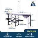 GCI OUTDOOR Master Cook Station | Portable Folding Kitchen Table with Soft Shell Sink, Heat Resistant Tabletop & Telescoping Lanter Pole, Perfect for Camping Trips, 56.3" X 21.7" X 32.3"