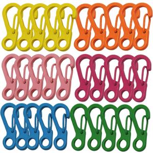 Mini Carabiner Clips with Metal Spring Wiregate Hook and Little Eye Hole for Keychain Backpack Clasps (1.8in/45mm)