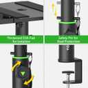 Vondynote Set of 2 Dual Side Clamping Studio Monitor Stands Short Desktop Clamp Speaker Stands Height Adjustable Extendable Top Plate Mounted by Screws