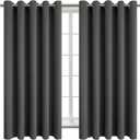 BGment Blackout Curtains for Bedroom - Grommet Thermal Insulated Room Darkening Curtains for Living Room, Set of 2 Panels (70 x 63 Inch, Dark Grey)