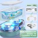 Professional Ultrasonic Jewelry Cleaner with Digital Timer,50KHz Ultrasonic Cleaner Machine with 304 Stainless Steel for Jewelry,Eyeglasses, Rings, Coin, Watch Strap, Dentures, Hygiene Items (Blue)